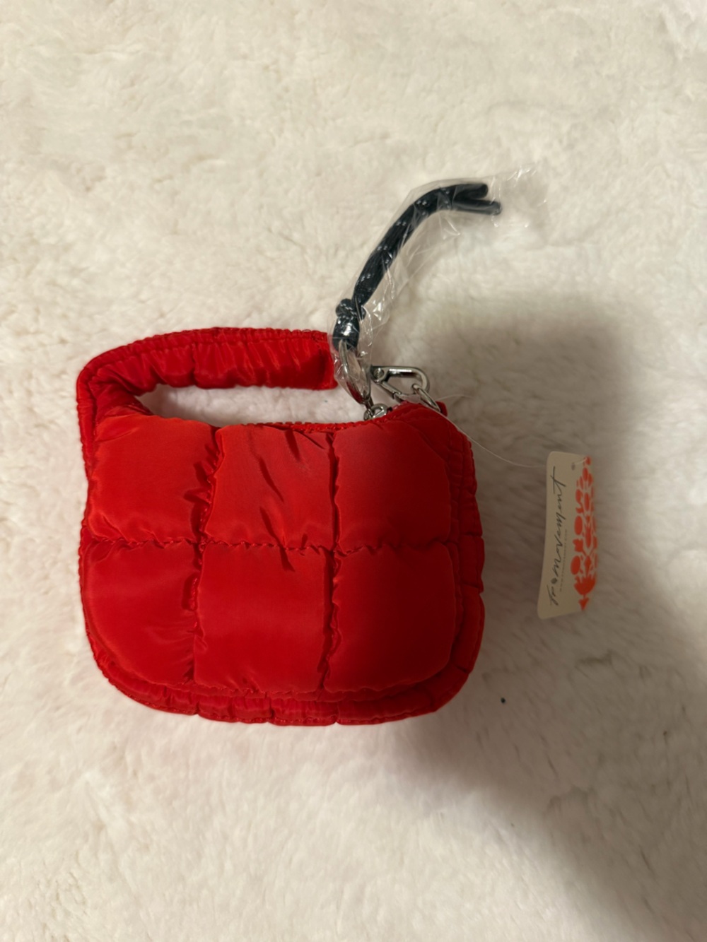 Free People Quilted Red Wristlet Purse